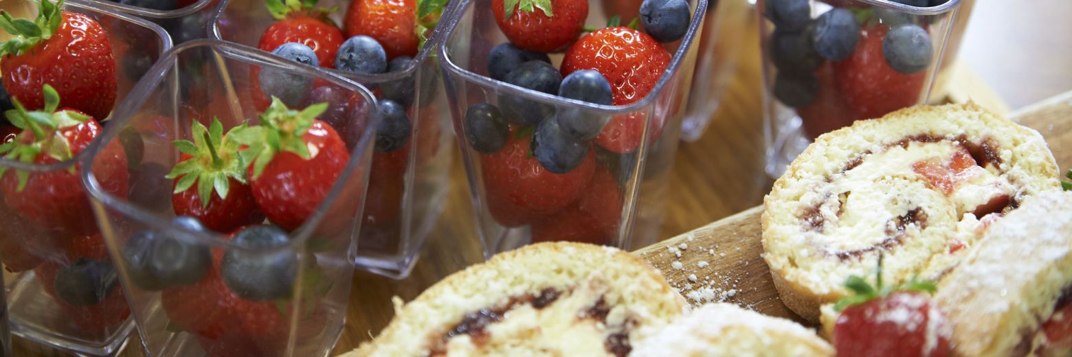 boxes of strawberries and blueberries