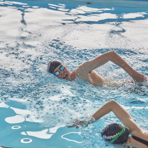 children swimming