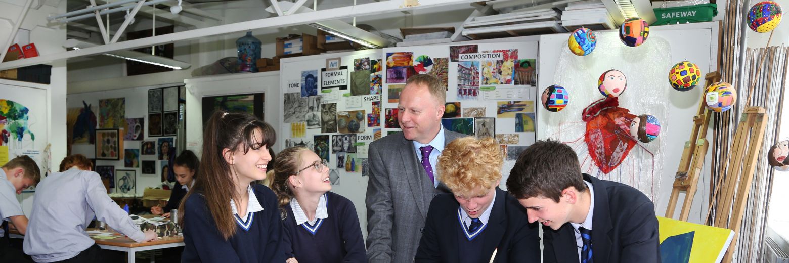 group of students in art class