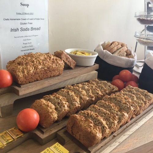 bread loaves on wooden boards