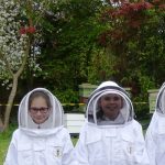 students in beekeeper outfits