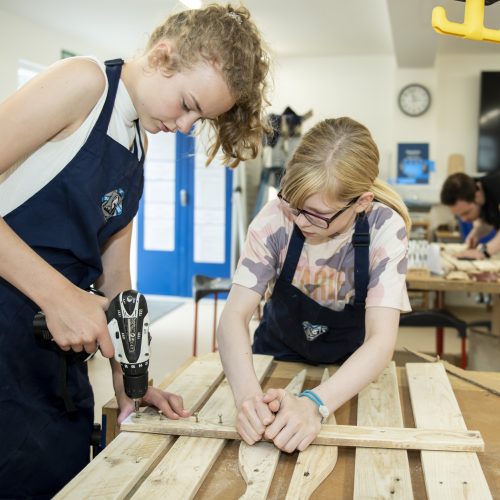 Students drilling in a DT lesson