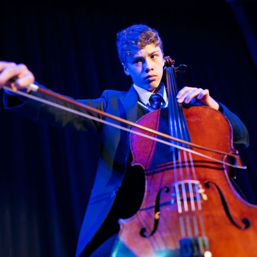 boy playing the cello