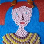 picture of a girl made with sweets