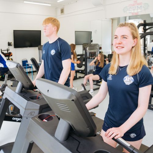 Students at the gym