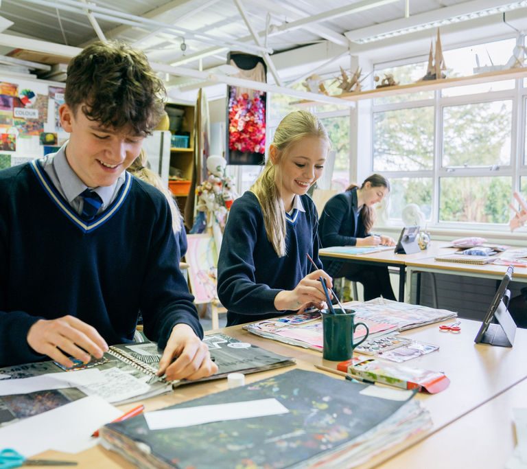 Students in the art studio