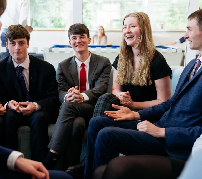 Students sat in a circle