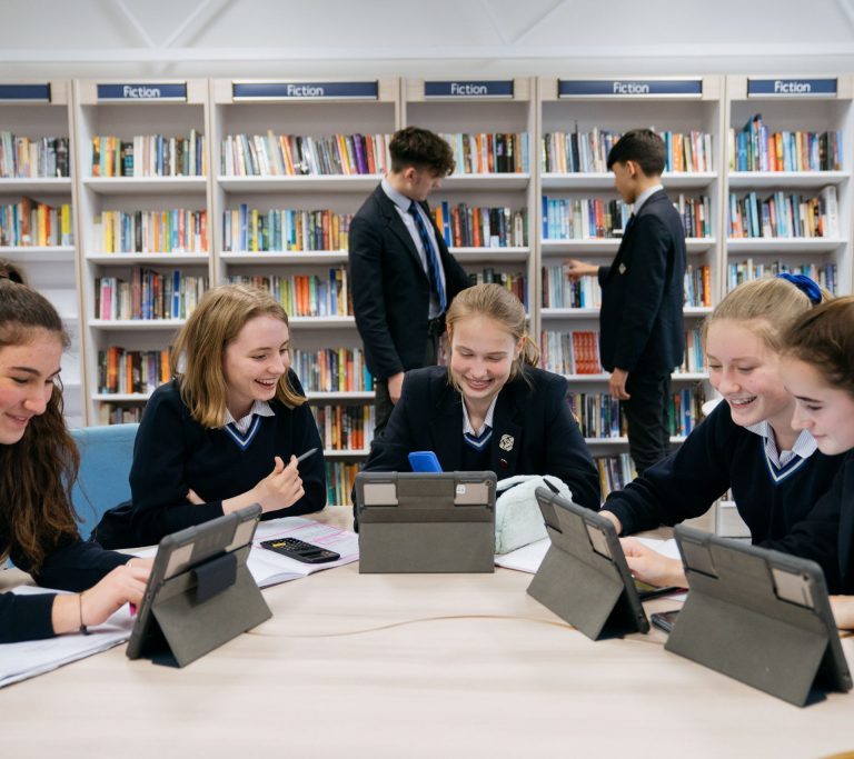 Students in the library