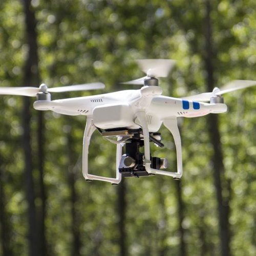 UAV Drone Flying Outdoors