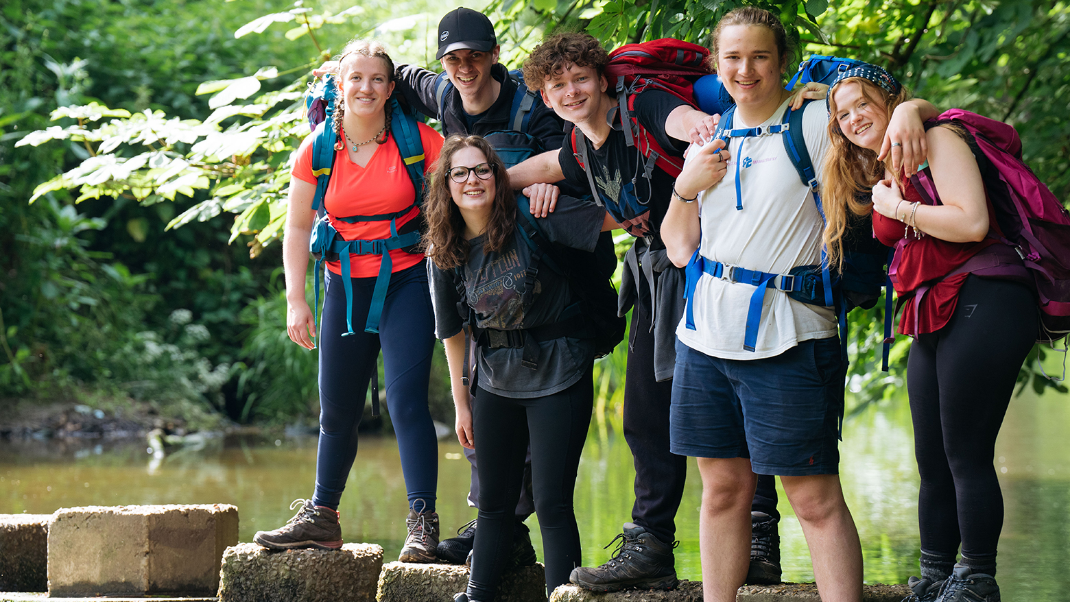 Students in climbing gear