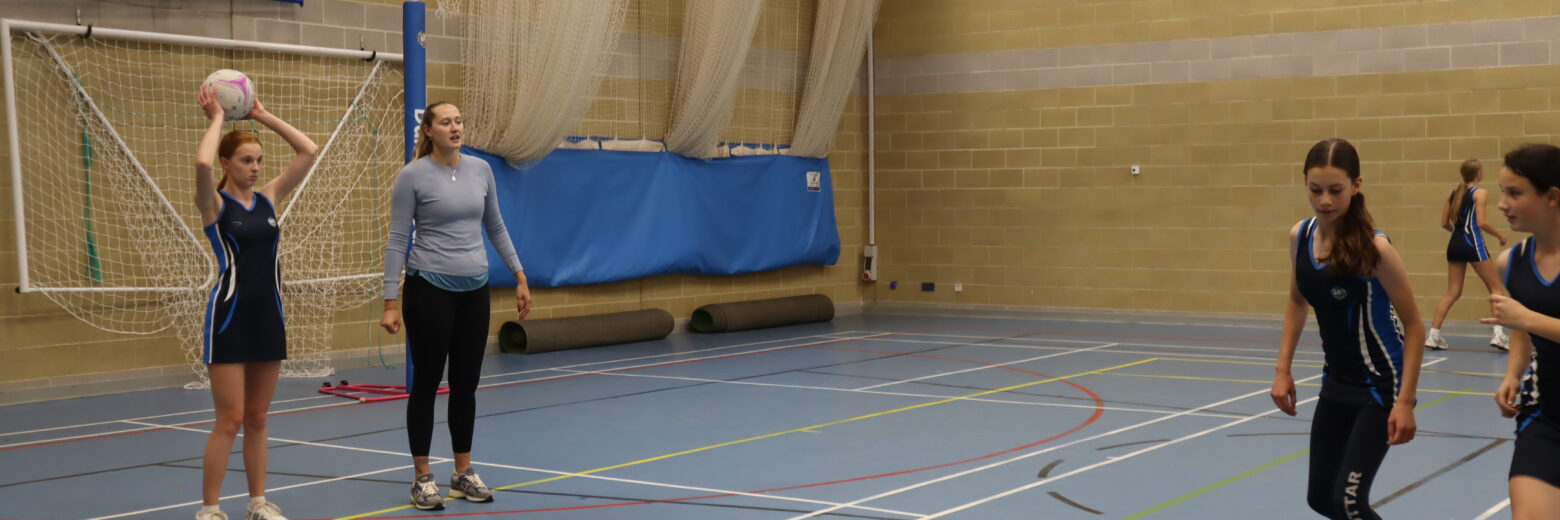 students playing netball