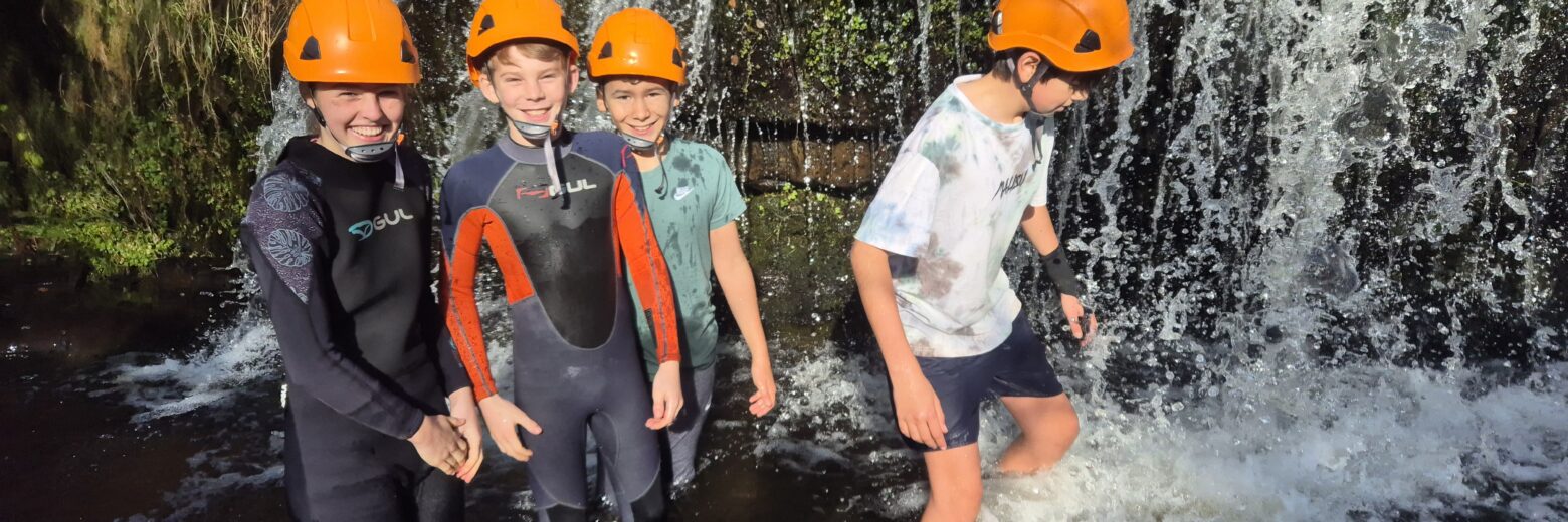 students gorge walking